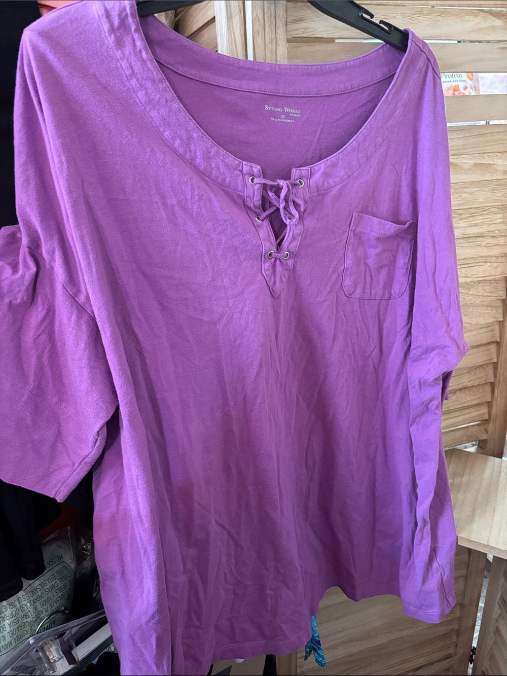 Studio Works Lilac Lace-Up Pocket Tunic 3X